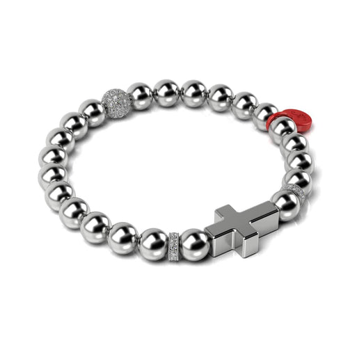 Argent et émail rouge | Bracelet Croix du Père Noël